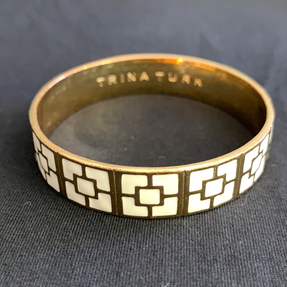 Trina Turk white and gold bangle